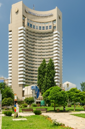 BUCHAREST, ROMANIA - JUNE 16: The Intercontinental Bucharest on June 16, 2013 in Bucharest, Romania. It is a highrise five star hotel situated near University Square and is also a landmark of the cityのeditorial素材