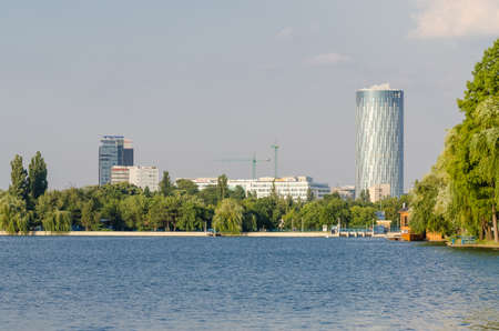 BUCHAREST, ROMANIA - JULY 24: Bucharest View on July 24, 2013 in Bucharest, Romania. Herastrau Park is a large park on the northern side of Bucharest, Romania.のeditorial素材