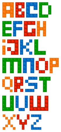 Building Blocks Alphabet Font Vector Illustrationのイラスト素材