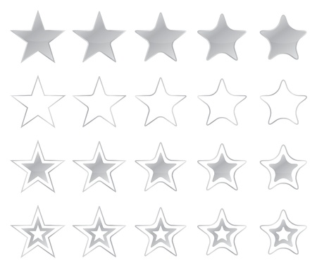 Silver Stars Icon Setのイラスト素材
