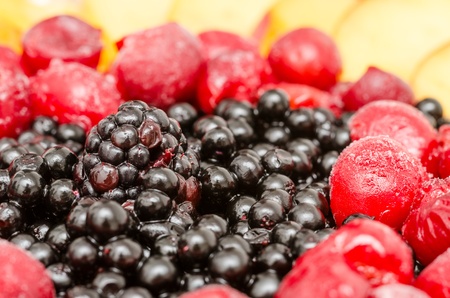 Fresh Fruit Tart With Peaches, Cherries, Bilberries And Blueberriesの写真素材
