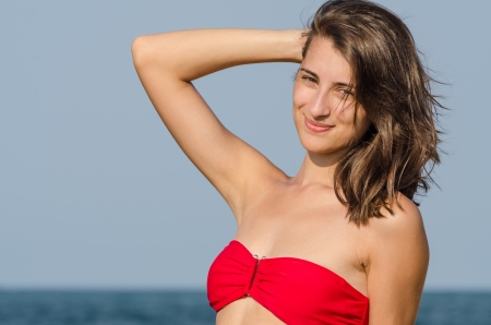 Beautiful Young Girl Posing In Swimsuitの写真素材