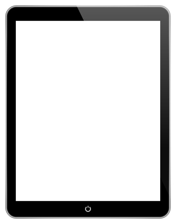 Black Business Tablet With Power Button Isolated On Whiteのイラスト素材
