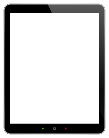 Black Business Tablet With Accept And Reject Buttons Isolated On Whiteのイラスト素材