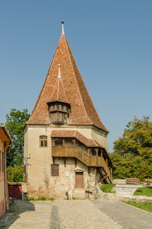 Built In 1681 The Shoemakers Tower Or Turnul Cizmarilor Is One Of The Oldest Buildings In Medieval City Sighisoara In Romania And Has Baroque Architectural Influencesのeditorial素材