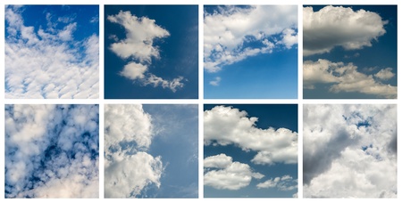 Blue Sky And Clouds Collageの写真素材