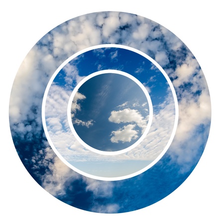 Blue Sky And Clouds Collageの写真素材