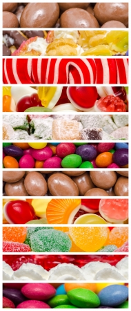 Sweet Confectionery Background Collageの写真素材