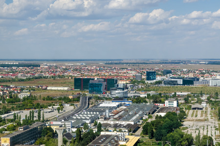 BUCHAREST, ROMANIA - SEPTEMBER 06  Bucharest Aerial View on September 06, 2013 in Bucharest, Romania  Mentioned in 1459, is the capital municipality, industrial, and financial center of Romania のeditorial素材