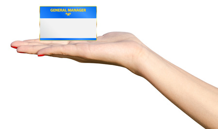 Woman Hand Offering A Promotion To General Manager Jobの写真素材