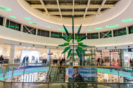 BUCHAREST, ROMANIA - OCTOBER 05  Baneasa Shopping City Mall Inside on October 05, 2013 in Bucharest, Romania  Opened in 2008 it is one of the most important malls of Bucharest and has over 200 stores のeditorial素材