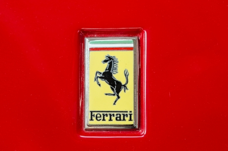BUCHAREST, ROMANIA - OCTOBER 11  Ferrari Sign on October 11, 2013 in Bucharest, Romania  It is an Italian sports car manufacturer based in Maranello, Italy, founded by Enzo Ferrari in 1929 のeditorial素材