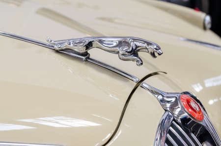BUCHAREST, ROMANIA - OCTOBER 11  Jaguar Sign on October 11, 2013 in Bucharest, Romania  Founded in 1922 it is a British multinational luxury car manufacturer headquartered in Coventry, England のeditorial素材
