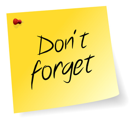 Yellow Sticky Note With Don t Forget Messageのイラスト素材