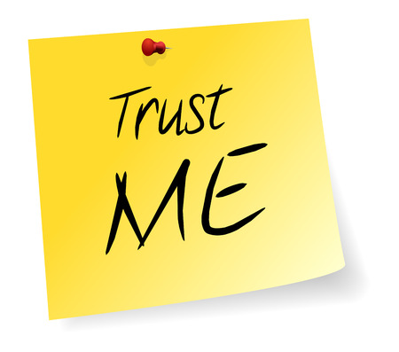 Yellow Sticky Note With Trust Me Messageのイラスト素材