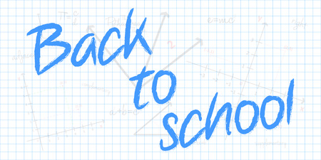 Back To School Text With Mathematical Geometry Backgroundのイラスト素材