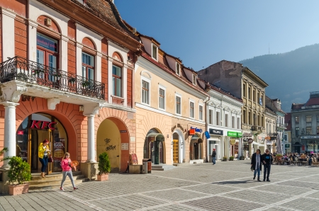 BRASOV, ROMANIA - NOVEMBER 02  Council Town Square on November 02, 2013 in Brasov, Romania  It has been the place for annual markets since 1364 being visited by merchants from the country and abroad のeditorial素材