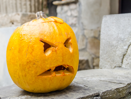 Scarry Halloween Pumpkin Headの写真素材