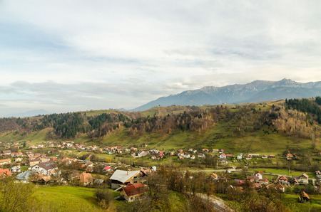Vintage Rural Village In The Carpathian Mountainsの写真素材