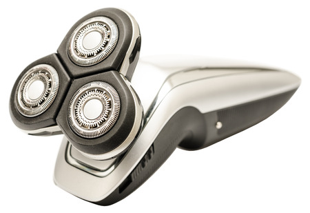 Modern Electric Razor Shaver Closeup On White Backgroundの写真素材