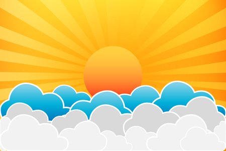 Sun And Clouds Vector Illustrationのイラスト素材