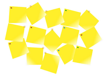 Yellow Sticky Notes On White Background