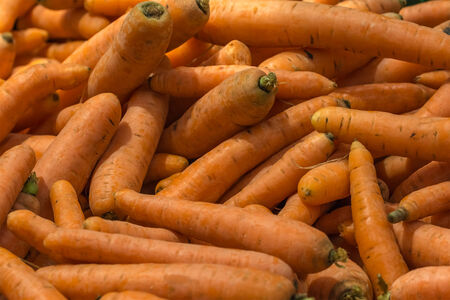 Carrots In Vegetable Market Displayの写真素材