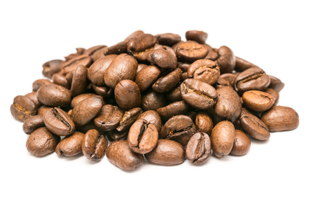 Coffee Beans Pile On White の写真素材