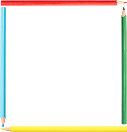 Coloring Pencils Square Shape Isolated On Whiteの写真素材