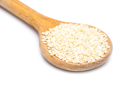 Wooden Spoon With Sesame Seedsの写真素材