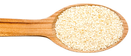 Wooden Spoon With Sesame Seedsの写真素材