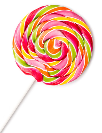 Colorful Sweet Lollipop For Children On White Backgroundの写真素材