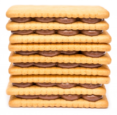 Chocolate Cream Filled Biscuitsの写真素材