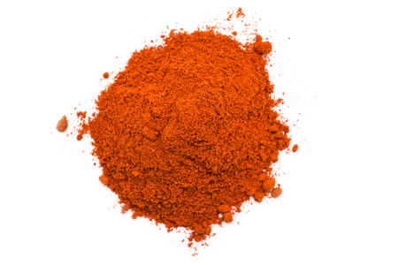 Kashmiri Chili Powder Pile On White Backgroundの写真素材
