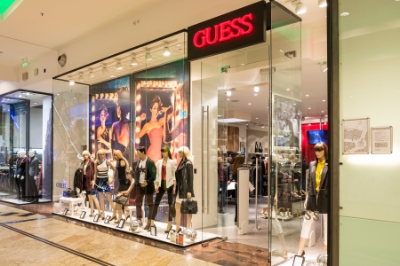 BUCHAREST, ROMANIA - DECEMBER 29  Guess Shop on December 29, 2013 in Bucharest, Romania  Is an American upscale clothing line brand and during the 1980s was one of the most popular brands of jeans のeditorial素材
