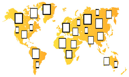 New Media Technology Around The World Vector Illustrationのイラスト素材