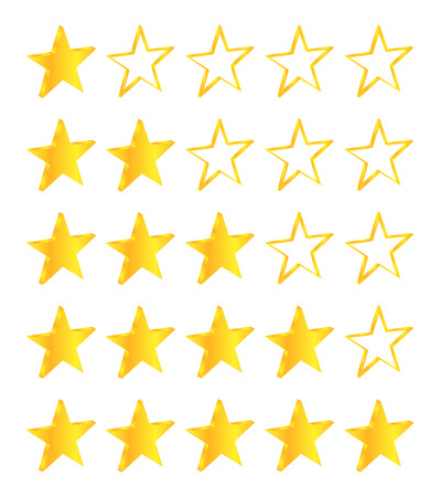 Five Stars Golden Stars Setのイラスト素材