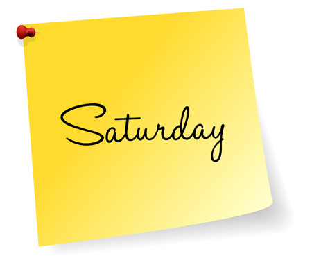 Saturday Yellow Sticky Note Vector Illustrationのイラスト素材