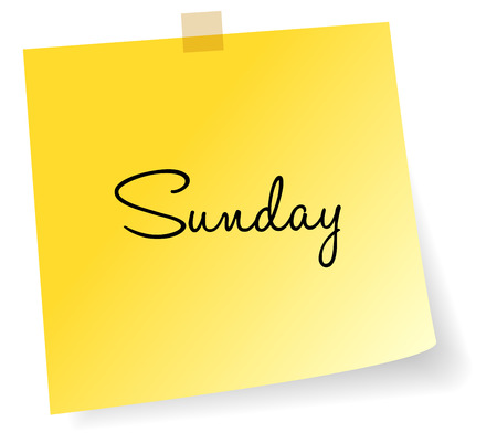 Sunday Yellow Sticky Note Vector Illustrationのイラスト素材