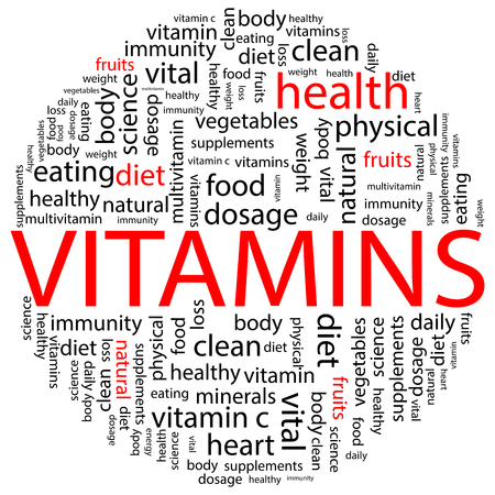 Vitamins Pill Word Cloud Concept Vector Illustrationのイラスト素材