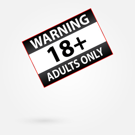 Warning Only Adults Parental Control Stickerのイラスト素材