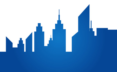 Blue City Skyline Isolatedのイラスト素材