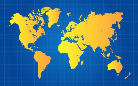 Gold World Mapのイラスト素材