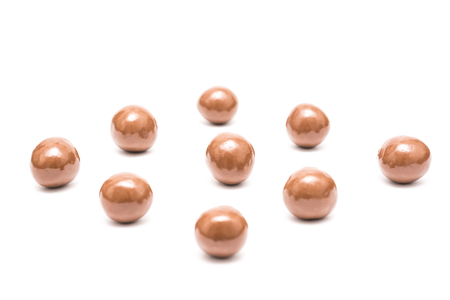 Milk Chocolate Bonbons Isolated On Whiteの写真素材