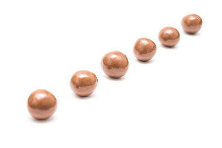 Milk Chocolate Bonbons Isolated On Whiteの写真素材