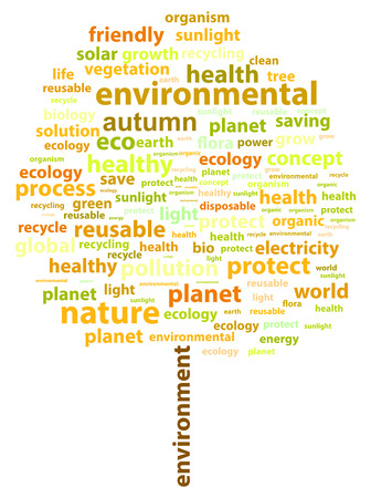 Autumn Tree Ecology Word Cloud Conceptのイラスト素材