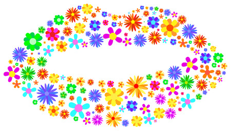 Lips Made Of Flowers Abstractのイラスト素材