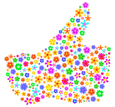 Thumbs Up Made Of Flowers Abstractのイラスト素材