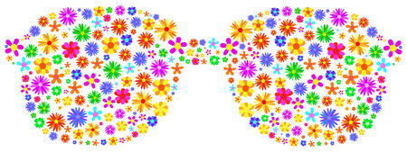 Sunglasses Abstract Made Of Spring Flowersのイラスト素材