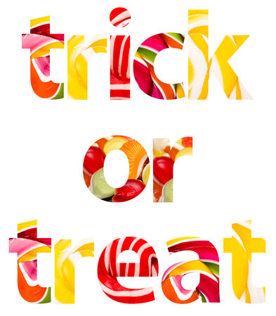 Trick Or Treat Halloween Words Abstract Isolatedの写真素材